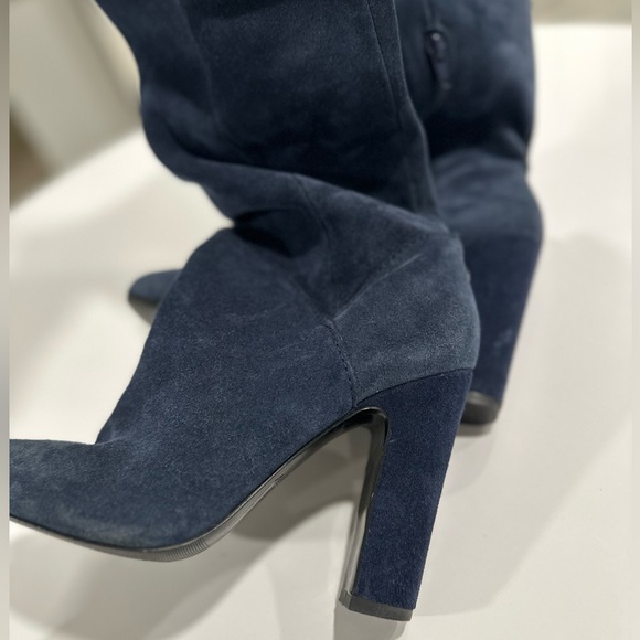 Blue Suede over the Knee boots! - Picture 7 of 10